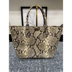 Michael Kors Animal Snakeskin Studded Leather Large Tote Handbag Gold Hardware